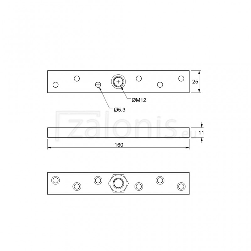 STRAIGHT RAIL FLANGE H23